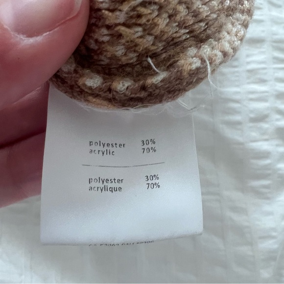 OAK + FORT Brown and Cream Polo Argyle Pattern Knit Sweater - Picture 4 of 7